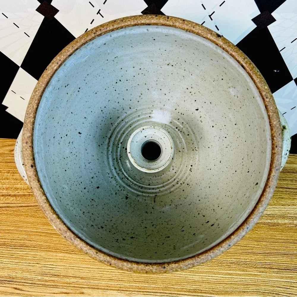 Oversized Candle Holder Studio Pottery Stoneware‎ Sculptural Vintage 7